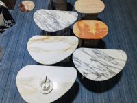 Table basse élégante en marbre, options de couleur noir/vert/brun, décoration élégante pour la maison