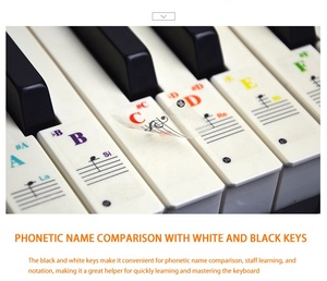 Autocollant de clé de Piano direct d'usine autocollant de clavier de Piano débutant amovible étanche - Product Image 5