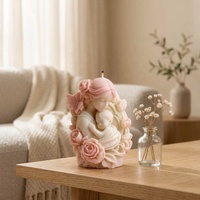 DIY Mutter-und-Kind Duftkerzenform Blumen Schmetterlinge mit Baby Silikonform Heimdekoration Großhandel