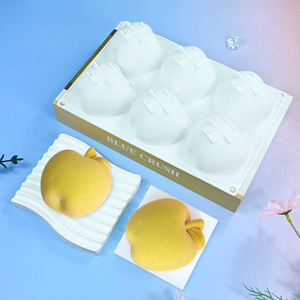 Molde de silicona 3D con forma de manzana de 6 cavidades para helados, chocolate, mousse, pasteles y repostería para panadería - Product Image 2