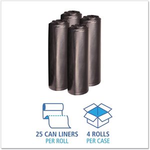 Revestimiento para Basureros Boardwalk 520 Super Extra-Heavy, 33x39, Revestimiento de Plástico Grande, 1.6 Mil, 33 Galones, Negro, 10BG/RL 10RL/CT, Diseño Impreso Grueso - Product Image 3