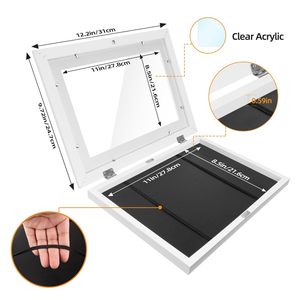 กรอบรูปไม้กันน้ำสำหรับงานศิลปะเด็ก ขนาด 8.5x11 นิ้ว เปิดด้านหน้า สีขาว แบบ Shadow Box สามารถเปลี่ยนภาพได้ - Product Image 1