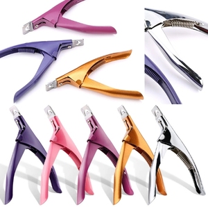 Venta caliente colorido cortaúñas postizas manicura abrazadera cortaúñas tipo especial U profesional Acero inoxidable acrílico cortaúñas - Product Image 1