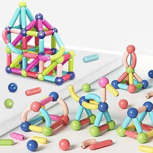Ensemble de 25, 36, 42 ou 64 pièces de blocs de construction magnétiques durables et créatifs, avec tiges et billes magnétiques pour enfants - Product Image 2