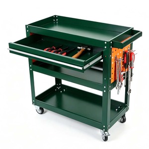 Professional Factory Custom Steel Silent Heavy Duty <b>Tool</b> <b>Cart</b> Flat <b>Trolley</b> Industrial Warehouse Workshop Storage <b>Trolley</b> 300kg - Product Image 5