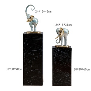 Boda de mármol negro cuadrado Pilar diseño decoración Plaza soporte de columna para pote de flor - Product Image 2