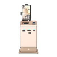 Kiosque d'enregistrement en libre-service pour hôtel avec lecteur de passeport et distributeur de cartes-clés, option sur pied et sur table