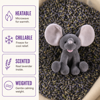 Peluche chauffante et parfumée à la lavande, éléphant, four à micro-ondes, jouet créatif OEM avec graines de lin et lavande