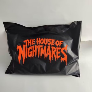 Bolsa de mensajería negra mate con estampado naranja de Halloween, bolsa de polietileno para envíos con logo personalizado, impermeable, para embalaje de ropa. - Product Image 4