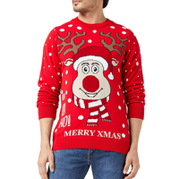 Logo personnalisé OEM ODM Tricots des Fêtes pour Hommes Dessin Animé Acrylique Coton Tricoté Pull Jumper Pull de Noël moche