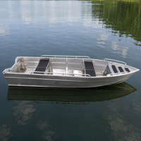 Nouvelle tendance : Bateau de pêche en aluminium de haute qualité avec grand espace de rangement, conception de skiff à rames pour les loisirs en plein air sur lac et rivière