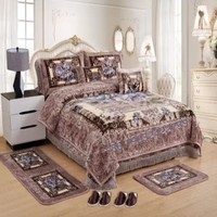 Ensemble de couverture douce Offre Spéciale de luxe 10 pièces ensemble de literie chaud 12 pièces pour l'hiver drap de lit moelleux en stock roi flanelle Raschel