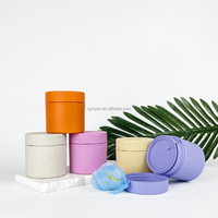Pot cylindrique en plastique de 100 ml, écologique, rechargeable, pour déodorant solide, crème, poudre libre, cosmétiques et lotions, en paille de blé