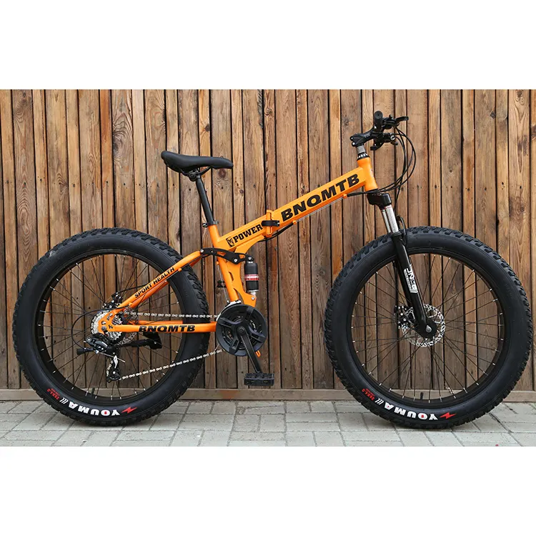2021 new model folding fatbike bicycle big tire 26*4.0 steel snow bike disc brake fat bike mountain bike bicycle
