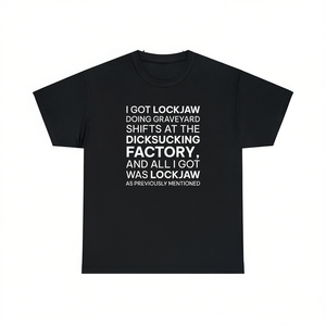 Maglietta I Got Lockjaw Offensive, Maglietta con meme divertente, Maglietta Cringe, Maglietta per l'umiliazione, Maglietta inadatta, Regalo scherzoso, Magliette divertentissime - Product Image 1