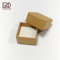 ROGOOD 50*50*30mm couvercle et base en carton boîte à bijoux bague boucle d'oreille boîte d'emballage avec mousse de velours rose P1346