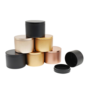 Barattoli per Candele Rotondi in Latta Oro Rosa Personalizzabili Marca Meys, Finitura Lucida con Chiusura a Strappo, MOQ 3000 Pezzi - Product Image 3