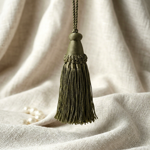 Olive Green Tassel Decorative Fringe 100% Rayon Hanging Ornament for Home Decor Curtain <b>Tieback</b> Keychain Charm - Product Image 1