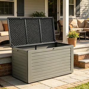 Boîte de rangement en plastique pour <span class=keywords><strong>jardin</strong></span> VERTAK 680L 180 gallons, robuste, <span class=keywords><strong>grand</strong></span> <span class=keywords><strong>volume</strong></span> interne, boîte de rangement extérieure, conteneur - Product Image 1