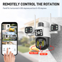 Cámara de Seguridad Wifi Wistino V380 Pro 9MP con Tres Lentes, Visión Nocturna en Color, Seguimiento Automático y Alarma