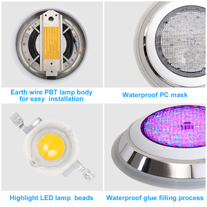 Nhà Máy Giá LED thép không gỉ treo tường hồ bơi RGB ánh sáng giá bán buôn IP68 chiếu sáng Dưới Nước Đèn hồ bơi bóng đèn - Product Image 4