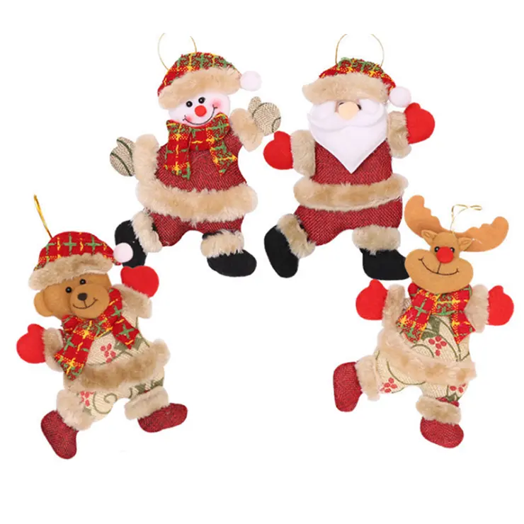 2020 החג שמח קישוטי מתנת חג המולד סנטה קלאוס איש שלג עץ צעצוע בובת לתלות קישוטים לבית Enfeites De נאטאל