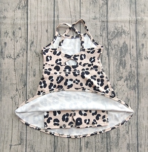 Casual Fashion Leopard Athletic Wear Kids Girls Ruffled <b>Tennis</b> Dress Shorts Lining Yoga Kids <b>Clothing</b> Summer Styles for Children - Product Image 2