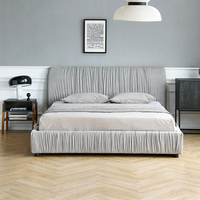 Lit nuage italien, housse souple, technologie sans lavage, tissu, mobilier de chambre à coucher