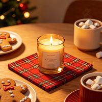 Set Hadiah Lilin Kaca Natal C&H, Lilin Aroma Kedelai untuk Dekorasi Rumah dengan Kotak Hadiah