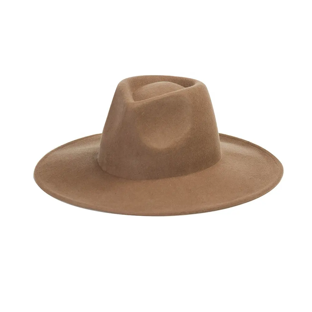 2024 Otoño Invierno nueva moda Color mujer Fadora sombrero Sombreros alta calidad 100% lana fieltro sombrero señora ala ancha Fedora sombreros