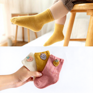 Chaussettes en coton pur pour enfants, collection automne-hiver 2026, style décontracté avec patchs, accessoires décontractés pour bébés garçons et filles, vente en gros - Product Image 2