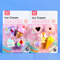 Cadeaux scolaires pour enfants, mini gommes créatives mignonnes de style kawaii en forme de crème glacée pour les filles