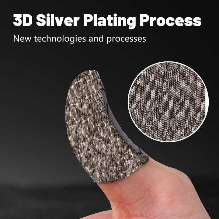 Sarafox C2  4piece Silver-Cloth with Non-slip Particles Mobile Gaming Finger Sleeve, Superconducting Silver Cloth, 0.3mm Thin
