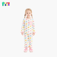 Pyjama pour filles personnalisé, style estival confortable et mignon, manches longues, en viscose de bambou imprimée, vêtements de nuit pour enfants