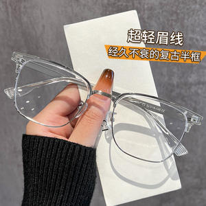 Monturas de Gafas Retro de Media Montura 8057 para Hombre, Ancho de Montura Mediano, Protección Contra Luz Azul, Gafas Ópticas Danyang - Product Image 2