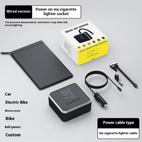 Pompe à air électrique sans fil numérique portable pour pneus de voiture et de véhicule, arrêt automatique, 150 psi, design boîte noire, matériau ABS
