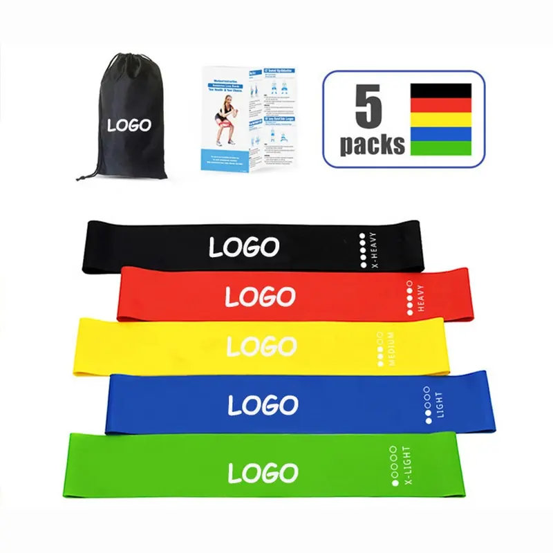 Personalizado Reabilitação Exercício 5lb-40lb Mini Látex Loop Resistência Fitness Power Band