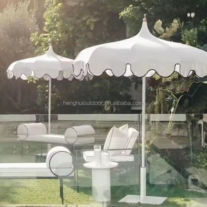 Parasols d'ombrage pour piscine, patio, plage, jardin, parasols avec glands, blanc, vintage, style pagode - Product Image 1