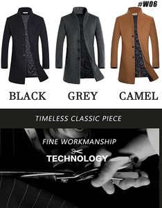 Shinesia Cardigan da uomo in cotone Slim Cloak tinta unita autunno inverno soprabito in tessuto goffrato nuovo <span class=keywords><strong>Trench</strong></span> Casual - Product Image 5