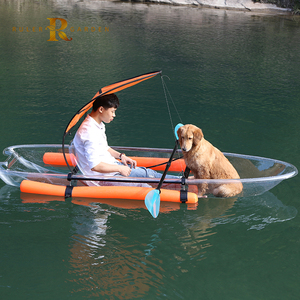 PC sports aquatiques bateau à rames simple pagaie transparente barre d'équilibre kayak canoë bateau transparent transparent - Product Image 4