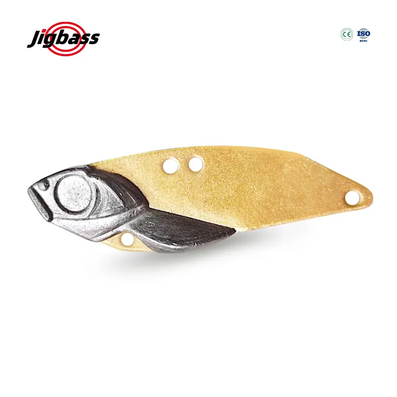 Jigbass 4.5/7/10/15กรัม ATBV7ตะกั่วทองแดงใบมีดสั่นแบบไม่พ่นสีโลหะเหยื่อตกปลาสั่นสะเทือน