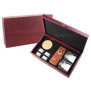 Kit de fumage pour whisky avec verres, moule à glaçons sphériques en silicone, étui à cigares en cuir PU, copeaux de bois et cheminée en bois pour <span class=keywords><strong>le</strong></span> voyage - Product Image 3