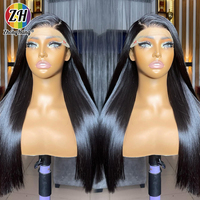 Wig Rambut Asli India HD Lace Front 13x4 Grosir, Wig Frontal HD Lace 13x6 Rambut Asli Manusia 30 Inch Lurus Tanpa Lem