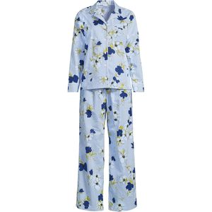 FOXA Women's Cotton Poplin Pajama Set Long Sleeve Top And Pants Classic Sleepwear Soft Fabric - Product Image 3