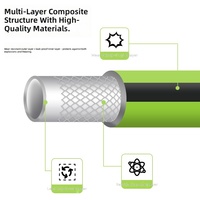 Tuyau d'arrosage de jardin en PVC tressé doux au toucher, facile à enrouler et à ranger, anti-UV, pour usage quotidien en jardin et cour arrière
