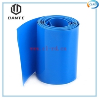 DDP DPD Bleu PVC Thermorétractable Wrap Tube 30-700mm Lay-Flat Largeur Batterie Pack Accessoires pour 18650 21700 32650 Bleu Couleur