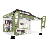 Tente pliée 3x6m, imperméable et personnalisée avec logo, chapiteau à auvent pop-up, tente pliante publicitaire à double couche, expositions