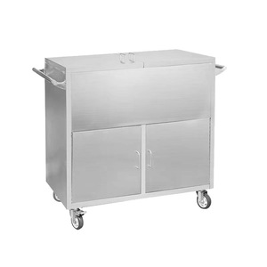 Chariot d'hôpital multifonctionnel Mu Zixing en acier inoxydable 55x100x97cm pour déchets, linge et fournitures stériles - Product Image 4