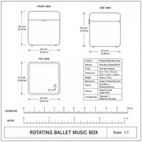 Boîte à musique rotative en bois de rose avec ballerine dansante, mouvement Sankyo, miroir, personnalisable OEM, vente en gros, manivelle manuelle, durée sonore 18 secondes