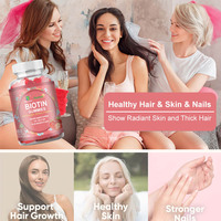 Gummies à la biotine pour les cheveux, la peau et les ongles, soin beauté, antioxydant, soutien du métabolisme, collagène, kératine, vitamine C, gummies à la biotine